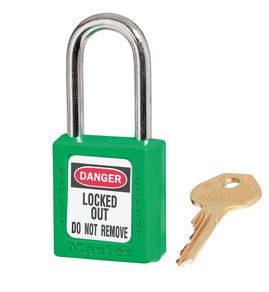 410GREEN 1-1/2IN WIDE GREEN SAFETY PADLOCK W/ 1-1/2IN SHACKLE from Master L
