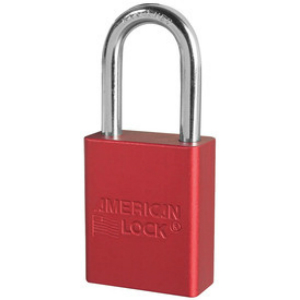A1106RED 1-1/2IN RED SAFETY PADLOCK W/ TALL SHACKLE KEYED DIFFERENT from Ma
